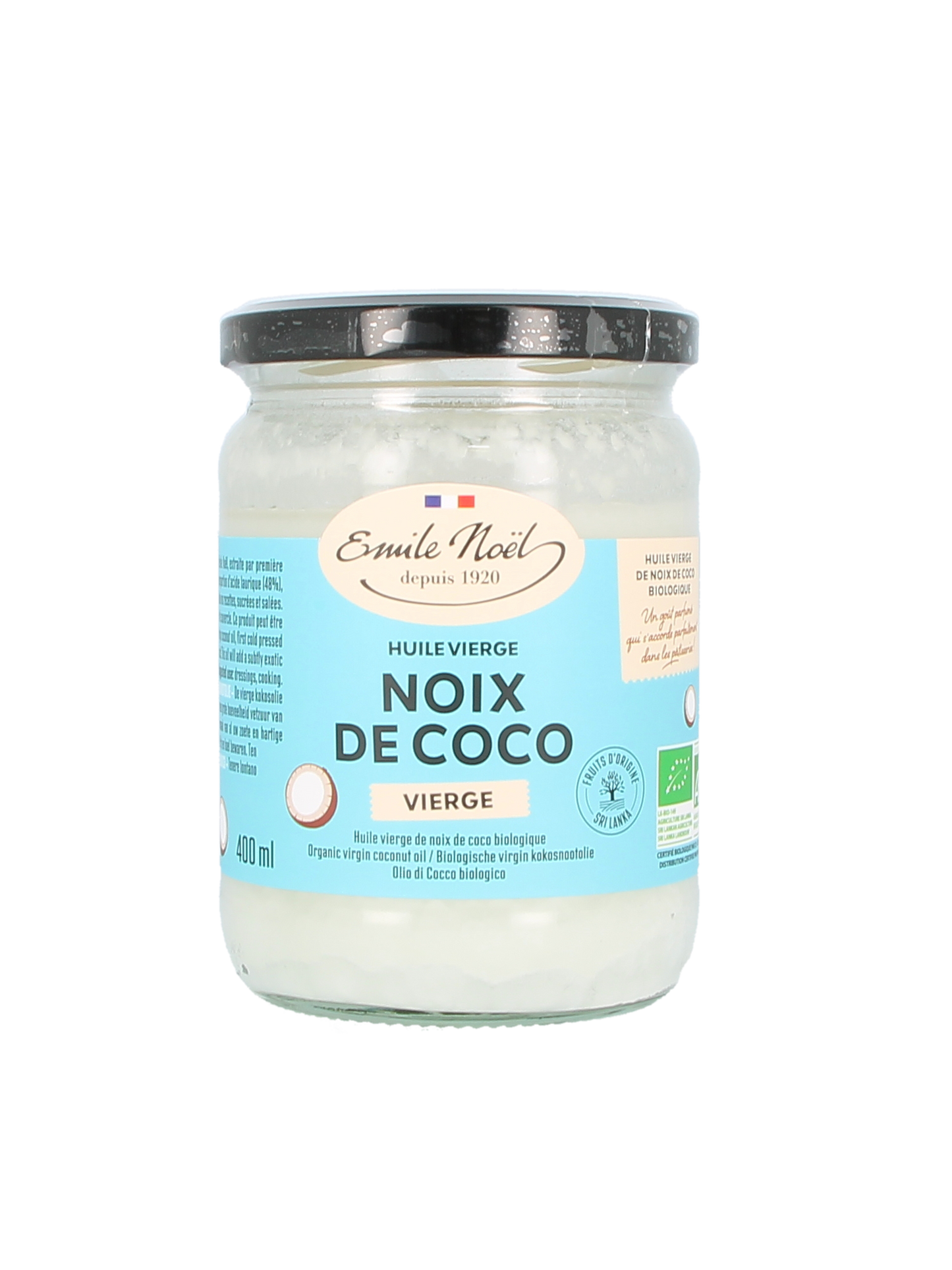 émile Noël -- DDM 23.01.2025 Huile de coco bio (origine Sri Lanka) - 400 ml