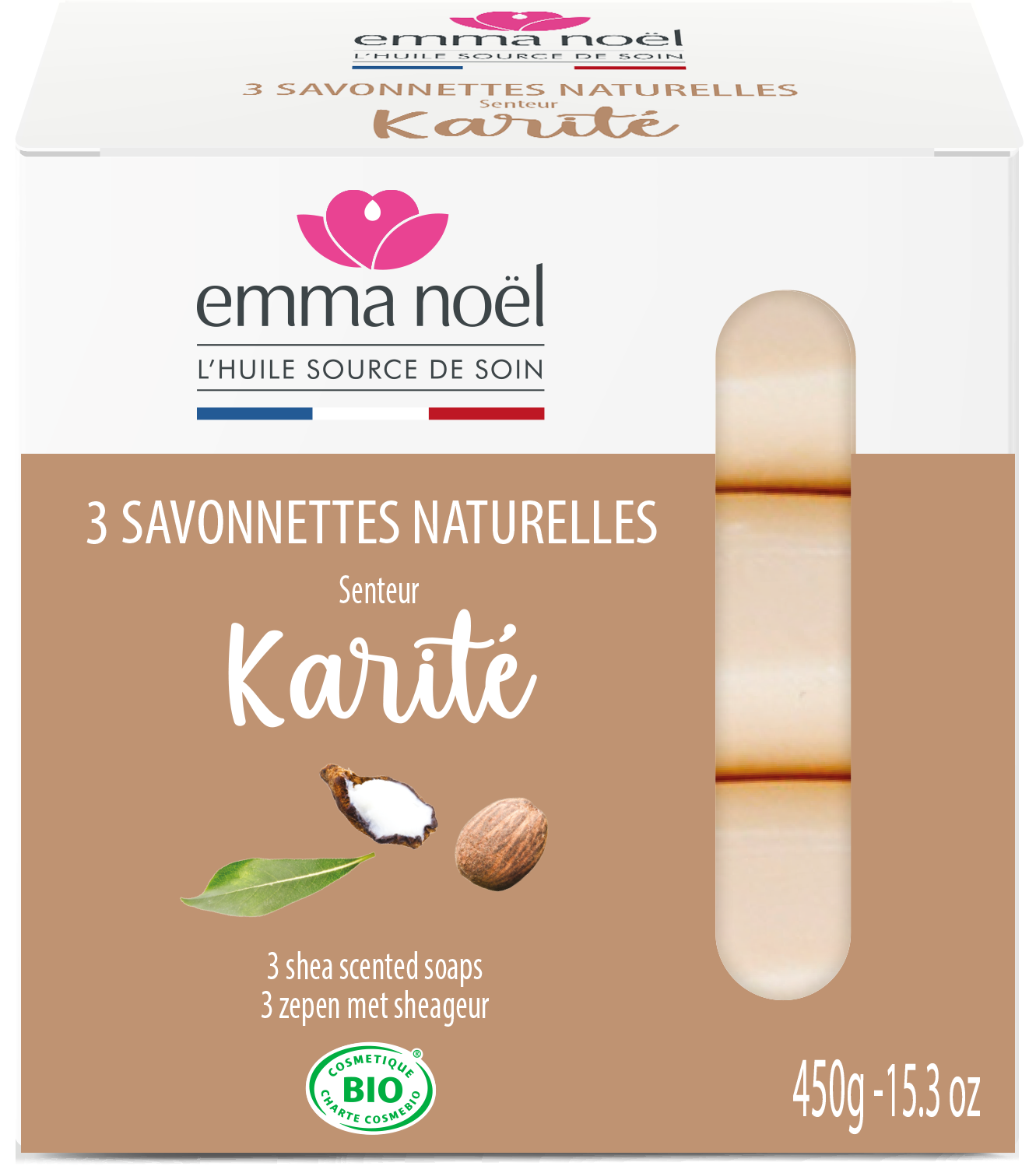 Emma Noël -- Savonnettes karité bio - 3 x 150 g