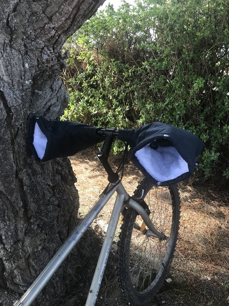 Manchons guidon droit vélo adulte bleu marine (anti froid anti pluie) - 2