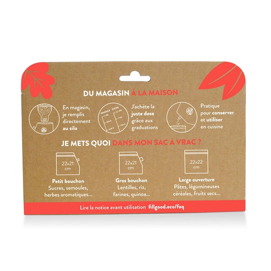 Sacs à vrac doseurs (petit et gros bouchon et zip) 1,2l et 1,5l - 1