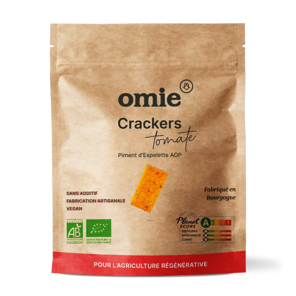 Omie -- Crackers tomate et piment d'espelette aop bio (100% français) - 100 g